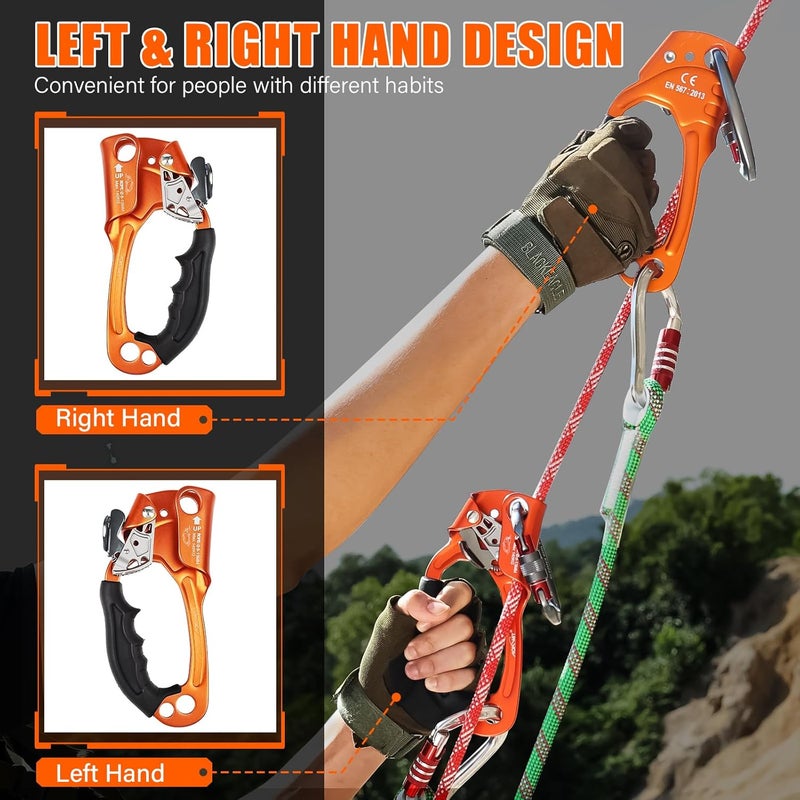 AOKWIT UIAA & CE Certified Rope Ascender Aluminum Alloy Rock Climbing Gear Strong Rigging Rappelling Equipment for Rock Tree Climbing Arborist Rescue Mountaineering Caving - Image 5